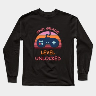 2nd Grade Level Unlocked - School Boys girls and Kids Long Sleeve T-Shirt